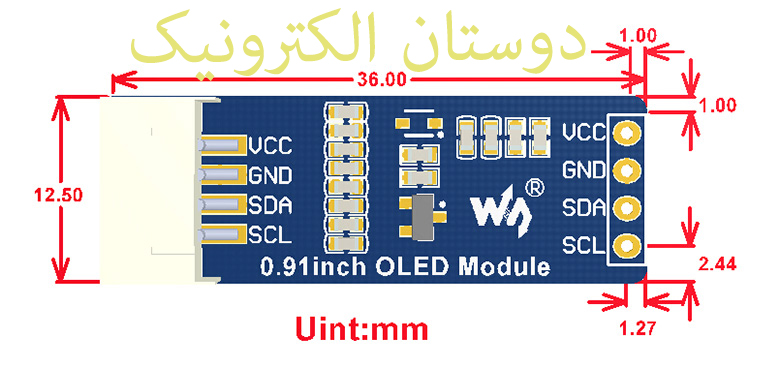 OLED 0/91  ماژول نمایشگر 128*32
