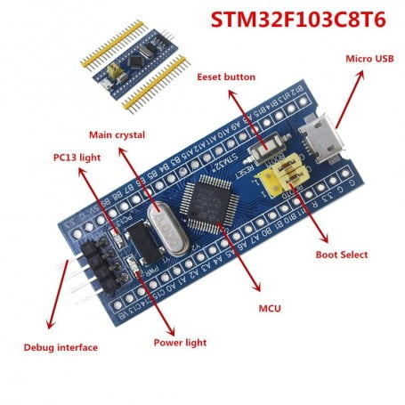 STM32F103C8T6 مینی هدربورد