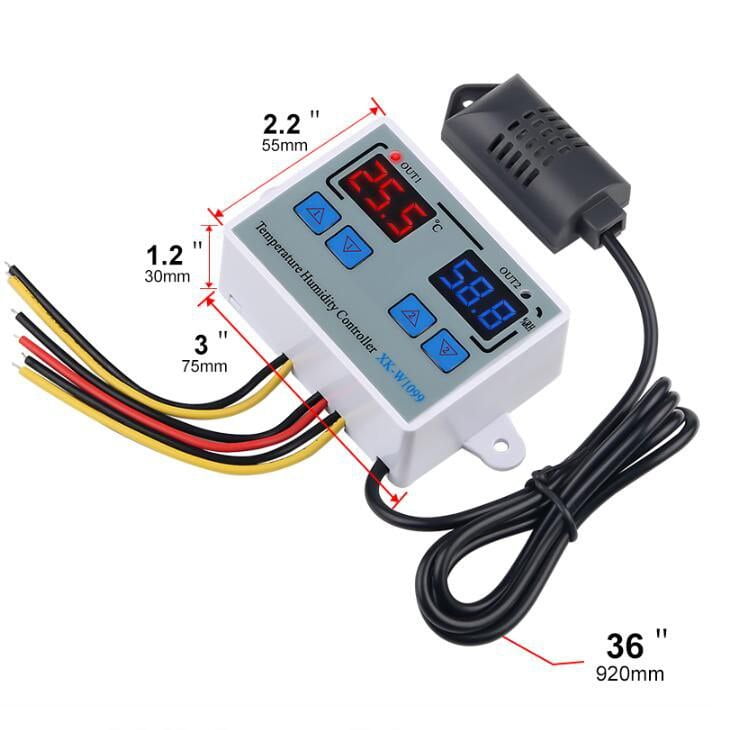 ترموستات دما و رطوبت XK-W1099 مدل DC 12V