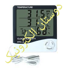 دماسنج ، رطوبت سنج و ساعت رومیزی مدل HTC-2