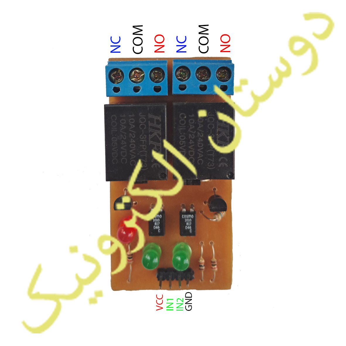 ماژول رله 12 ولت - 10 آمپر - 2 کانال